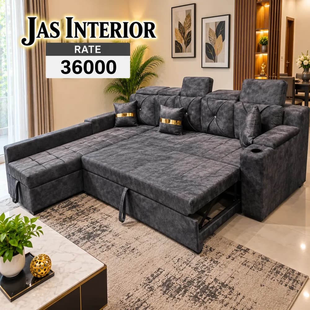 JAS Interior Charcoal Sofa Bed Ad