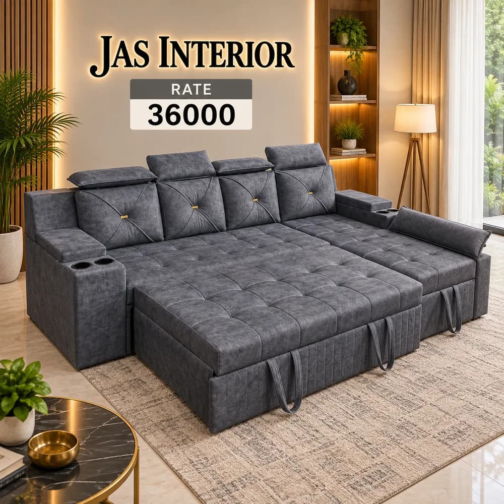 JAS Interior Charcoal Sofa-Bed Showcase
