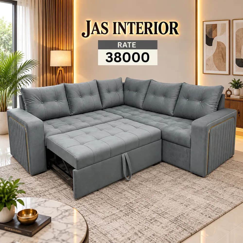 JAS Interior Grey Sofa-Bed Showcase