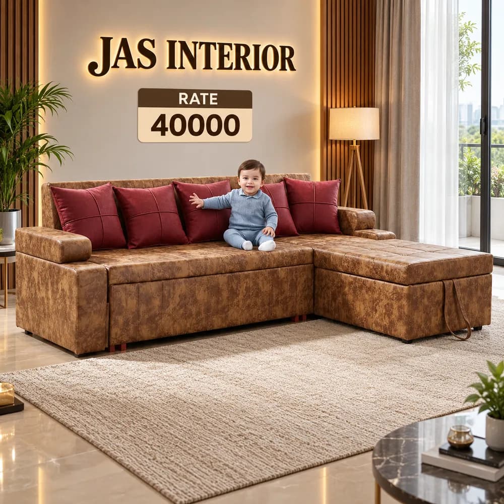 Luxury Brown Sofa Showroom Advertisement