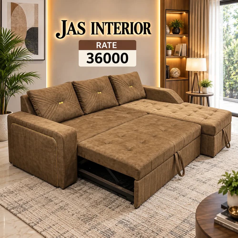 Modern Brown Sofa Bed Living Room Ad