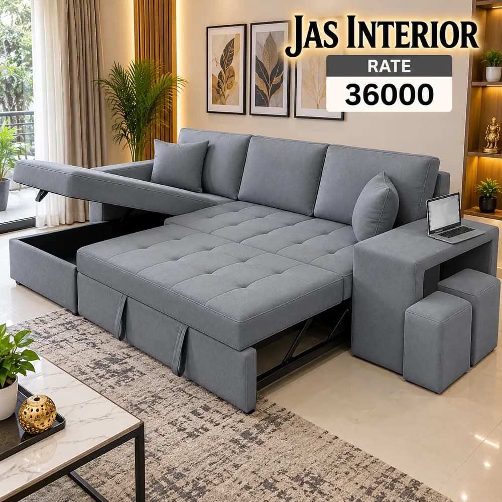 Modern Gray Sectional Sofa Bed Ad