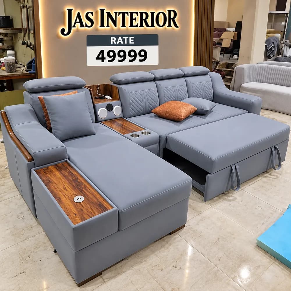 Modern Grey Sofa Showroom Advertisement