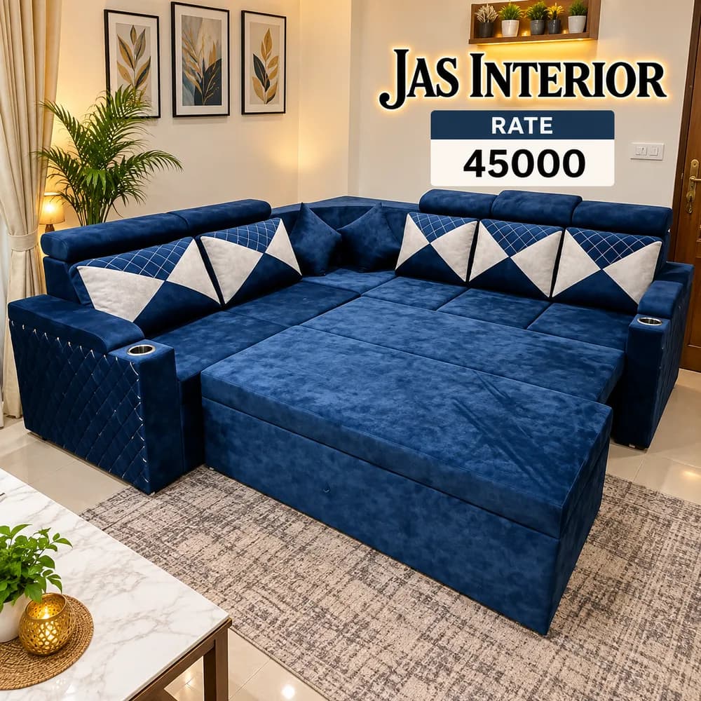 Navy Blue Convertible Sofa Showcase