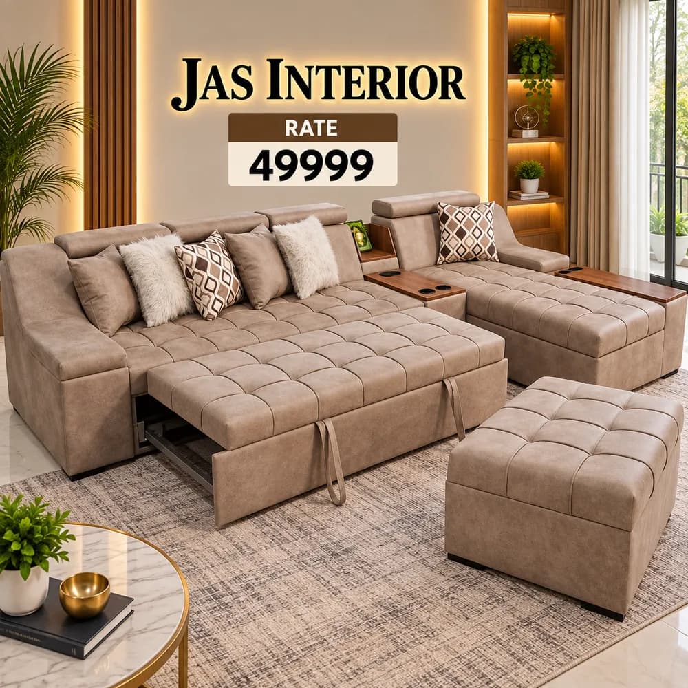 Taupe Sectional Sofa Showroom Ad