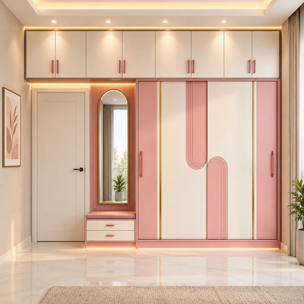 Elegant Blush Wardrobe Interior