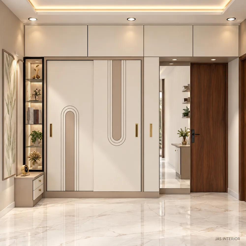Elegant Cream Wardrobe Entryway