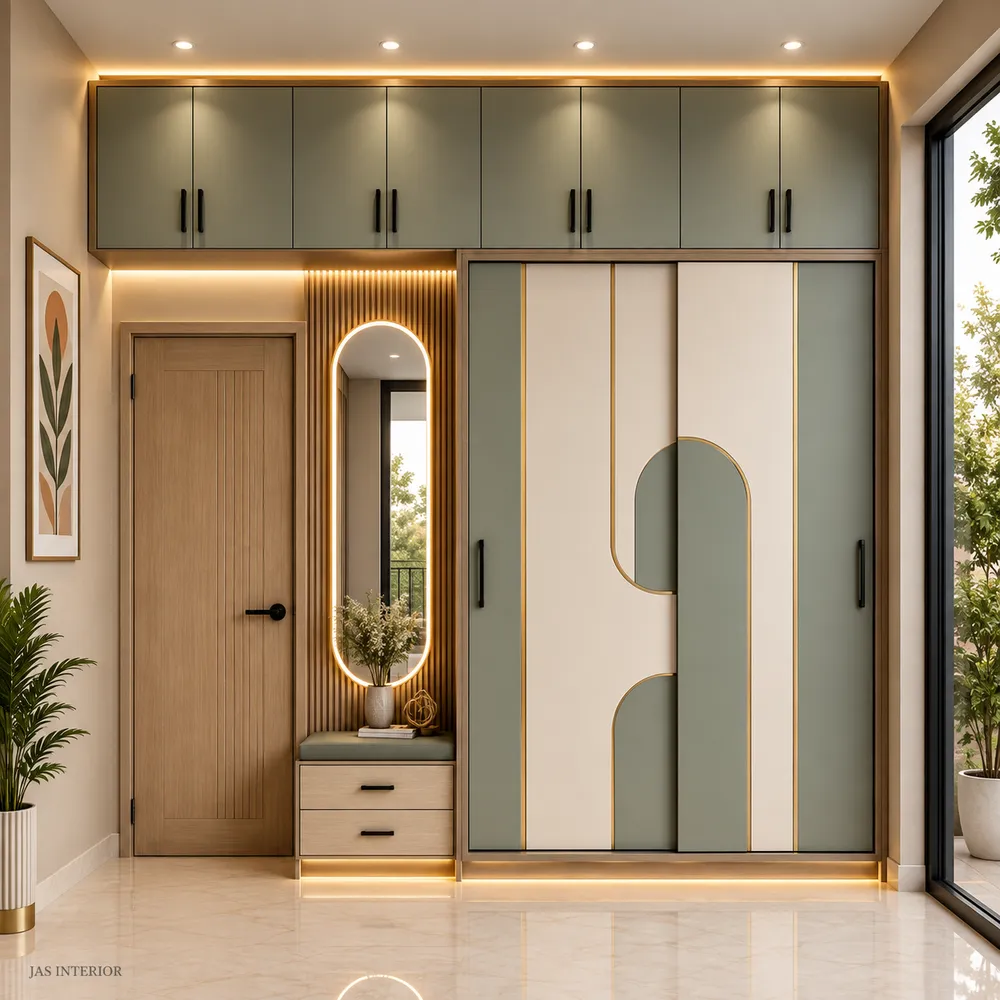 Elegant Sage Wardrobe Entryway