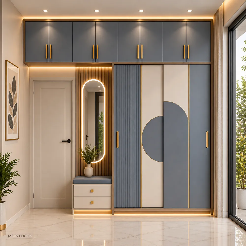 Modern Blue-Gray Wardrobe Niche