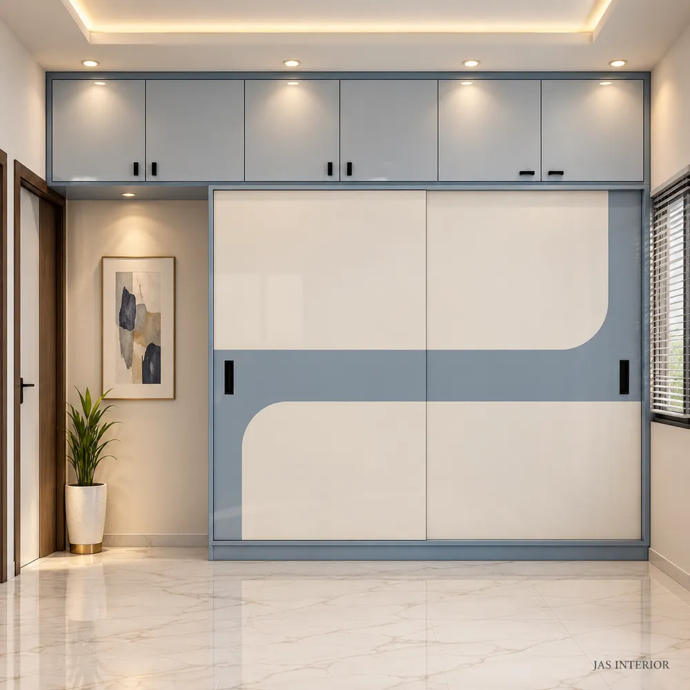 Modern Blue-Grey Wardrobe Interior