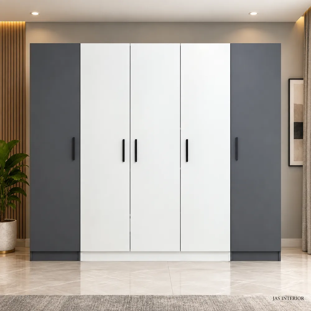 Modern Gray and White Wardrobe Interior