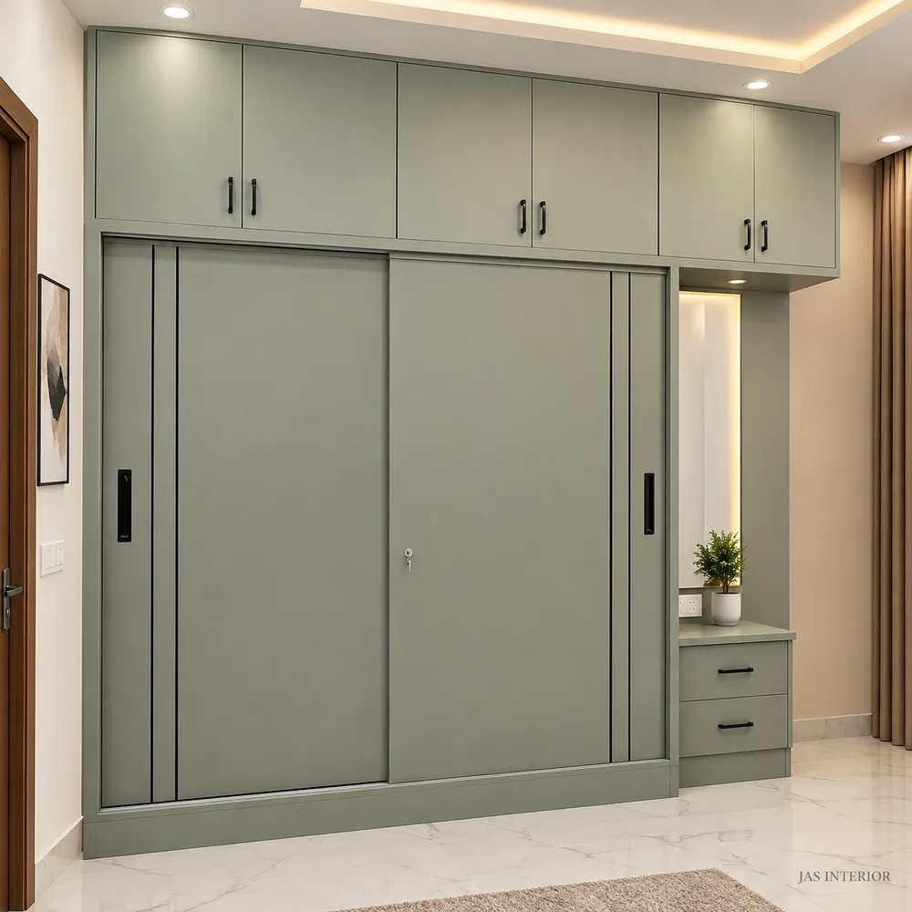 Modern Sage-Green Built-In Wardrobe(1)