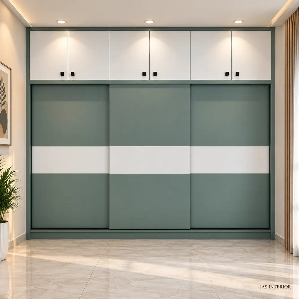 Modern Sage Green Built-In Wardrobe