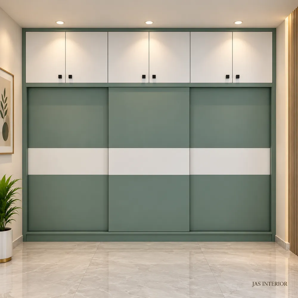 Modern Sage-Green Built-In Wardrobe