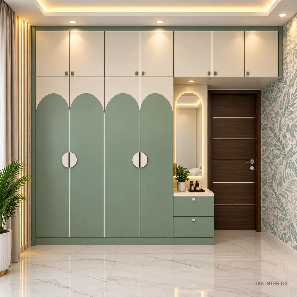 Modern Sage Green Wardrobe Interior(1)