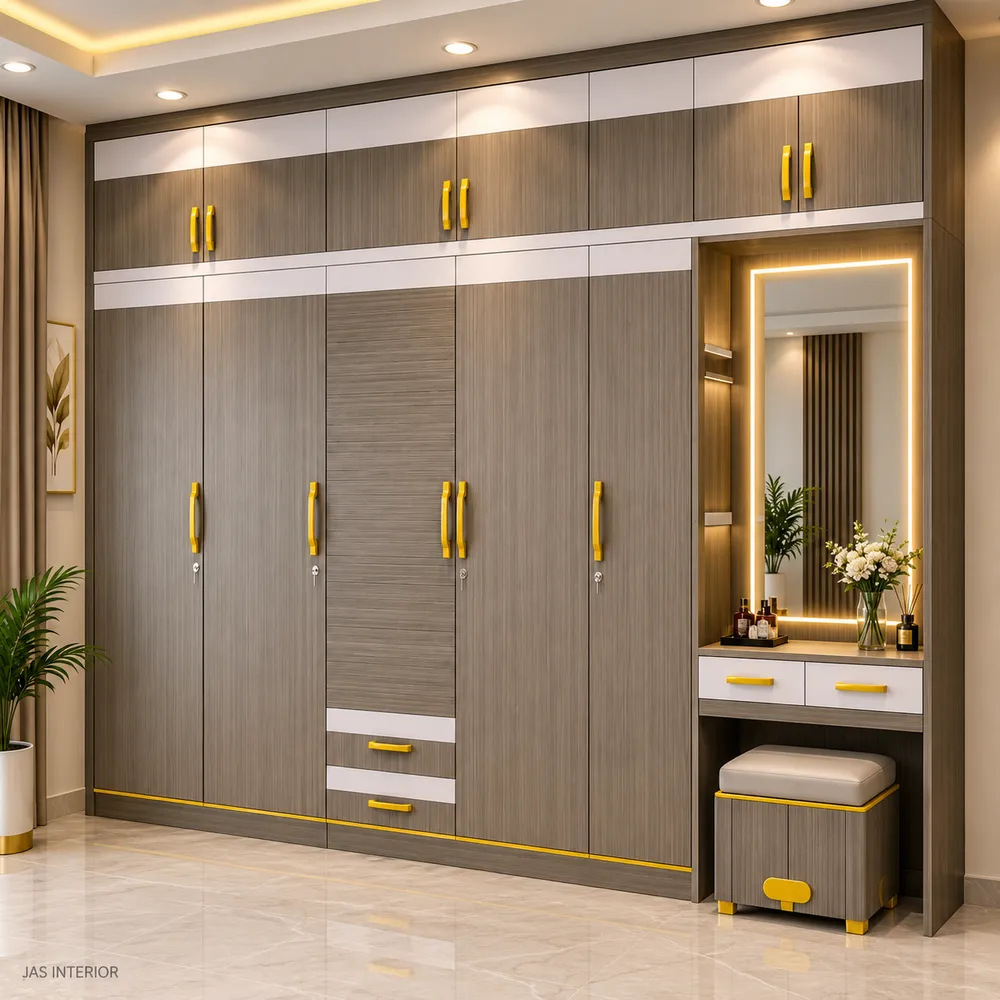 Modern Wardrobe with Illuminated Vanity