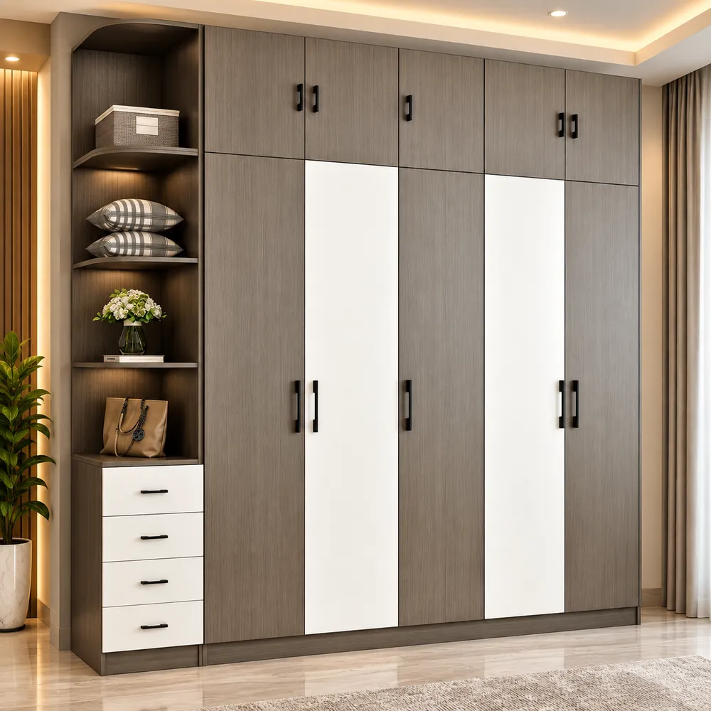 Modern Warm-Toned Wardrobe Interior(1)