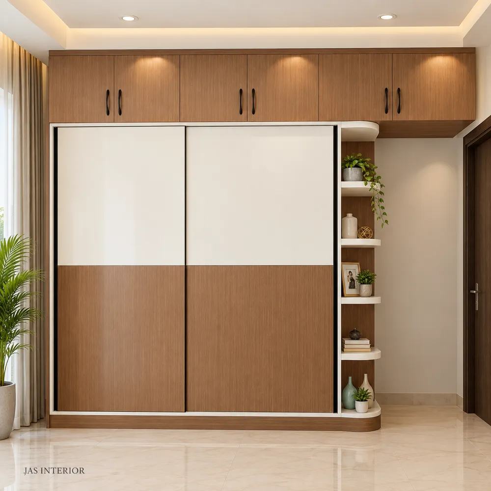 Modern Warm-Toned Wardrobe Interior