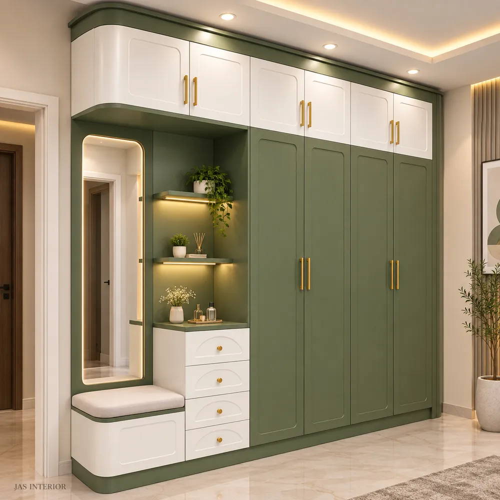 Olive Green Luxury Wardrobe Nook