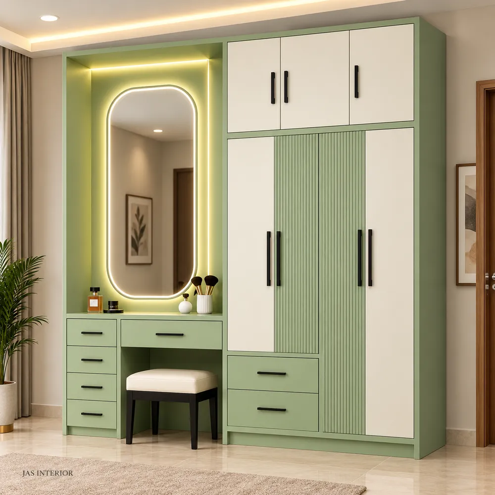 Sage Green Vanity Wardrobe Interior