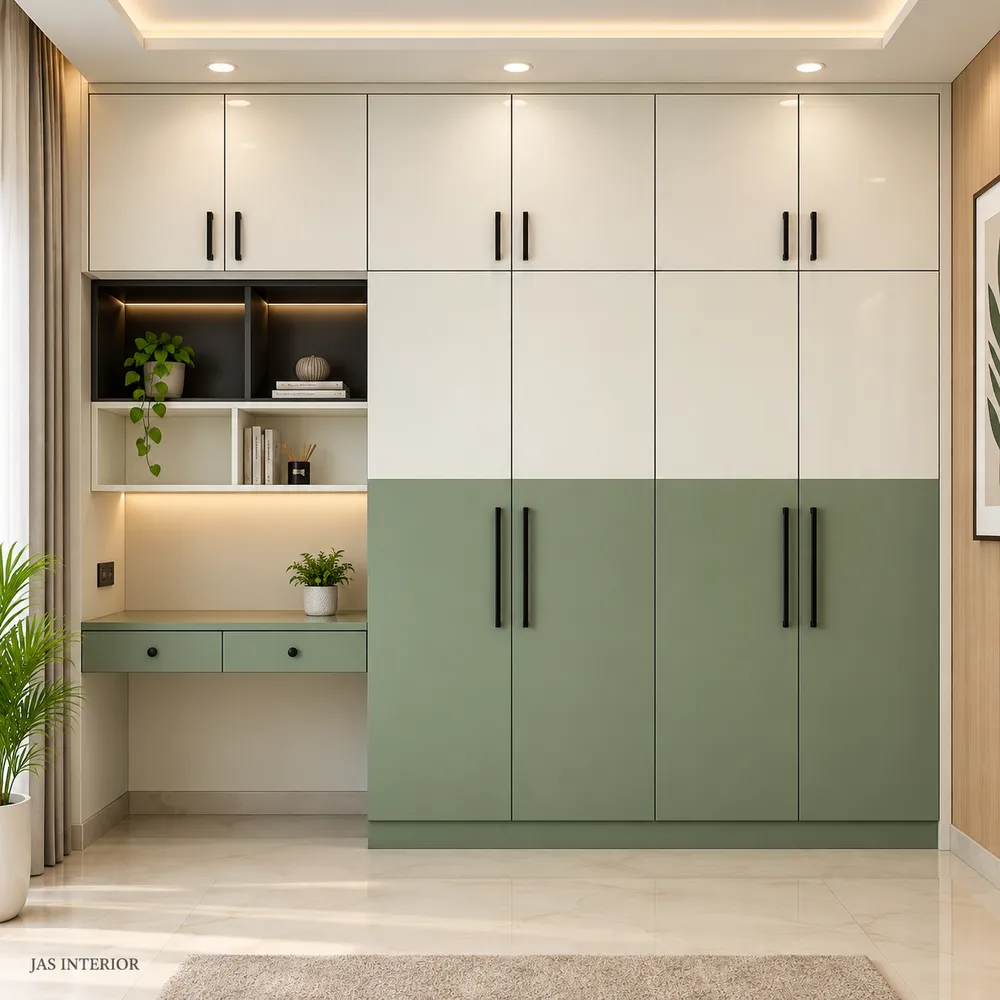 Sage Green Wardrobe and Study Nook