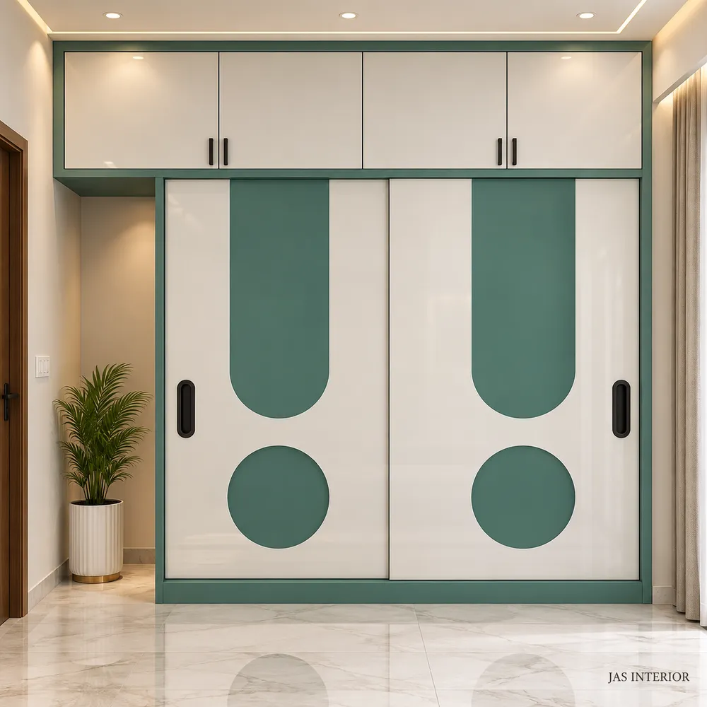 Teal and Cream Modern Wardrobe