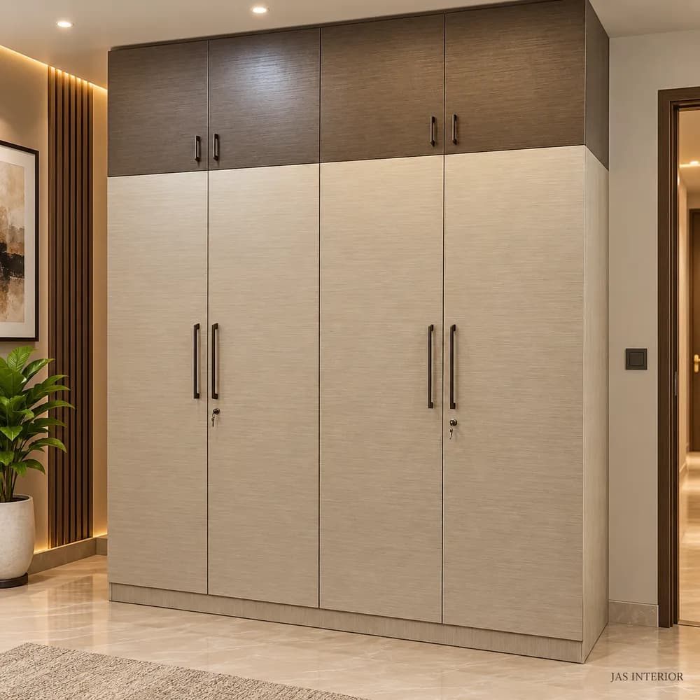 Warm Modern Built-In Wardrobe