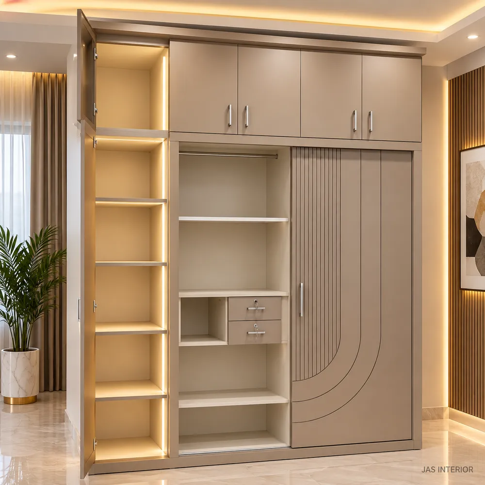 Warm Taupe Walk-In Wardrobe Showcase
