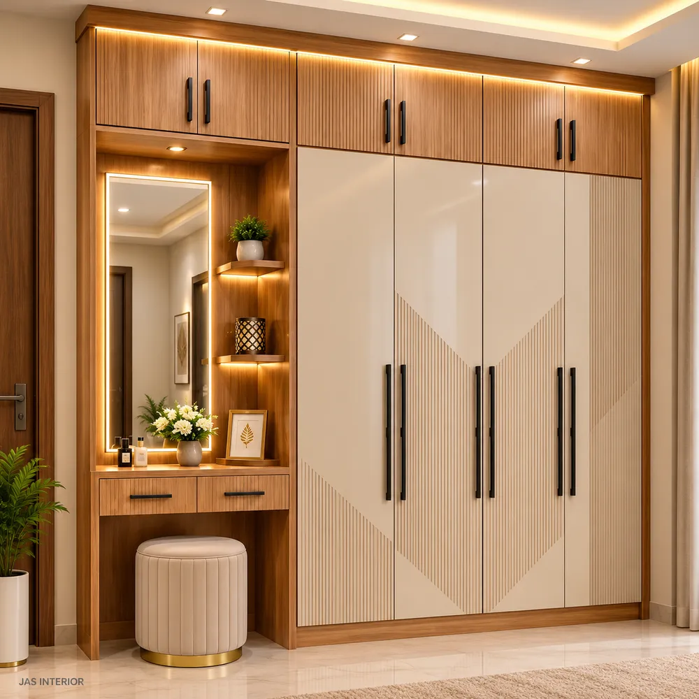 Warm Walnut Wardrobe and Vanity Suite